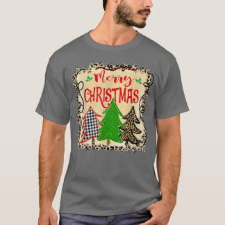 Mens Weihnachtsbaumen Leopard Frauen frohe Weihnac T-Shirt