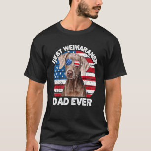 Mens Weimaraner Vater Amerikanische Flagge Weim We T-Shirt