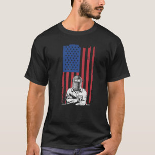 Mens Welding American Flag Welder Metalworker Iro T-Shirt