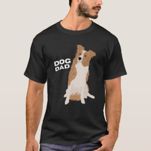 Mens White & Red Merle Border Collie Dog Vater Man T-Shirt