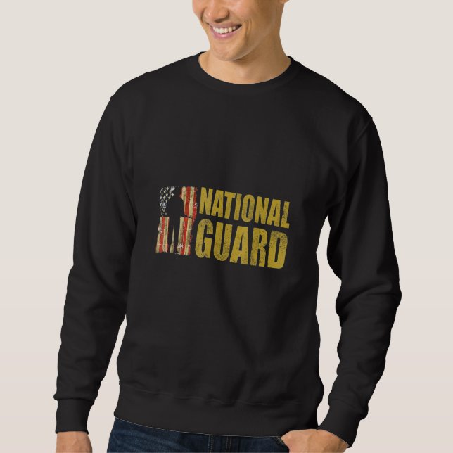 Mens Women National Guard American Flag Proud Patr Sweatshirt (Vorderseite)