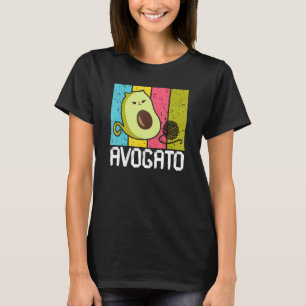 Mens Womens Avogato Cat Avocado Aguacate Retro T-Shirt