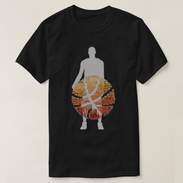 Mens Womens Black T - Shirt Basketball Game Sports (Design vorne)