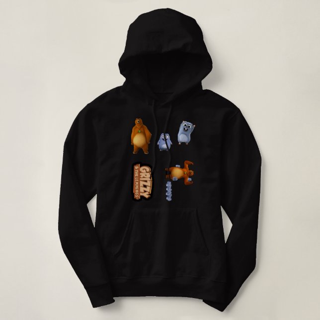 Mens Womens Grizzy und Lemmungen Funny Kids Gesche Hoodie (Design vorne)