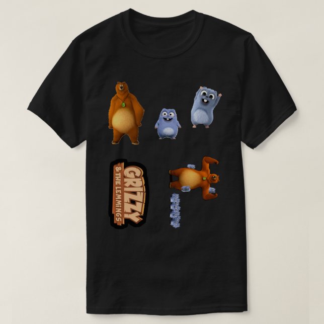 Mens Womens Grizzy und Lemmungen Funny Kids Gesche T-Shirt (Design vorne)