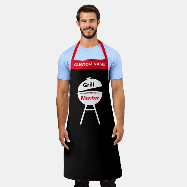 Mens Womens Name Grill Koch personalisieren Schürze (Getragen)