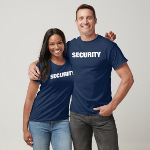 Mens Womens Unisex Security Navy Blau doppelseitig T-Shirt