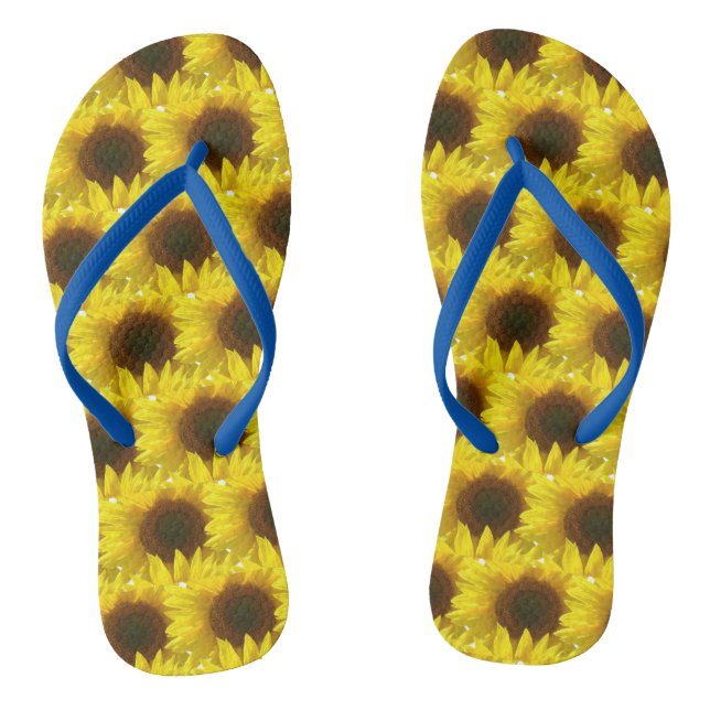 Mens Womens Unisex Sunflower Flip Flops (Fußbett)