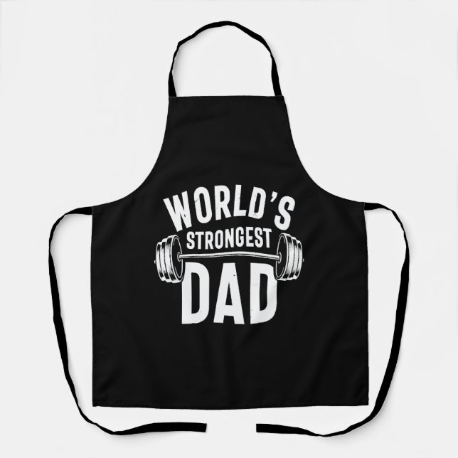 Mens World Strongster Vater Workout Trainingscym Schürze (Vorderseite)