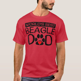 Mens World's Best Beagle Vater Dog Owner Paw Print T-Shirt