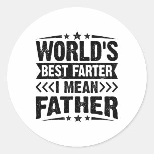 Mens Worlds Best Farter I Gemein Vatervater Day Runder Aufkleber
