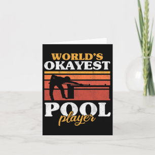 Mens Worlds Tokest Pool Player Snooker Retro Funn Karte
