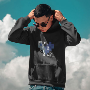 Mens WTF arbeitet an Pixel Art Graphic Hoodie