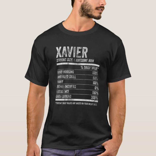 Mens Xavier Nutrition Personalisiert Name Funny Na T-Shirt (Vorderseite)