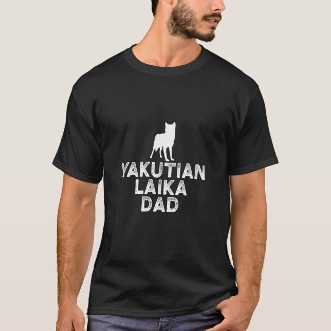 Mens Yakutskaya Laika Daddy Yakutian Laika Hund T-Shirt (Vorderseite)