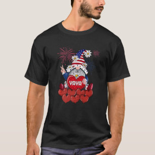 Mens Yaya Gnome Lieben Sweet Heart American 4th of T-Shirt