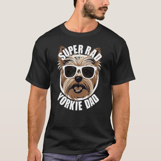Mens Yorkie Dad  Fatheru2019s Day Yorkshire Terrie T-Shirt (Vorderseite)