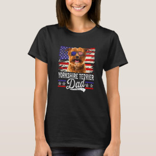 Mens Yorkshire Terrier Vater Usa Flag Patriotic Fa T-Shirt