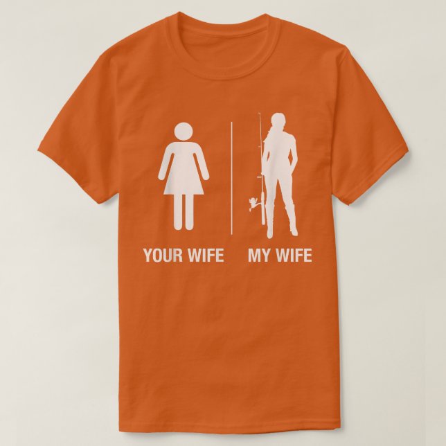 Mens Your Ehefrau Meine Ehefrau Fischen, Funny Hus T-Shirt (Design vorne)