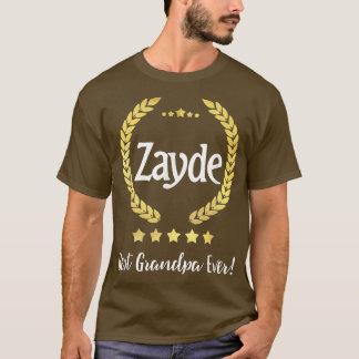 Mens Zayde Best Grandpa Ever Hebrew Yiddish Grandf T-Shirt