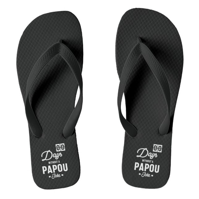 Mens Zero Days ohne Papou Joke Flip Flops (Fußbett)