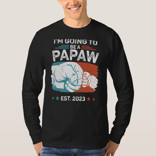 Mens zum Papaw 2023 zum ersten Mal Vater's Da T-Shirt (Vorderseite)