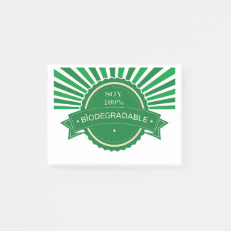 Mensaje Soy 100% Biodegradable Post-it Klebezettel