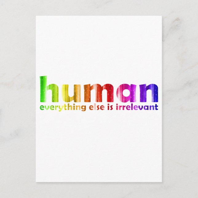 Mensch - Alles andere ist irrelevant Postkarte (Vorderseite)