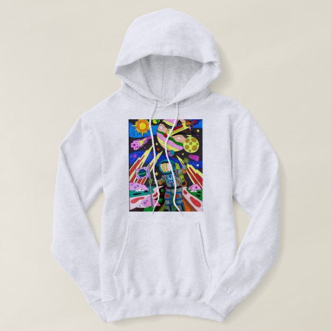 Mensch auf dem Mond Hoodie (Design vorne)