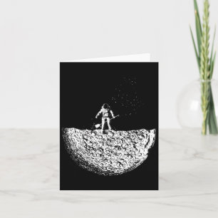 Mensch auf dem Mond in einem Anzug eines Raumfahre Karte