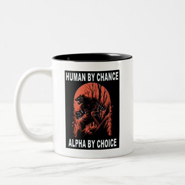 Mensch durch Zufall Alpha nach Wahl - Wolverine Zweifarbige Tasse (Links)