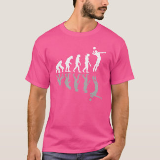 Mensch Evolution Volleyball-Spieler Sportliebhaber T-Shirt