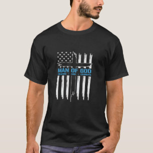 Mensch Gottes Kreuzamerikanische Flagge Jesus Chri T-Shirt