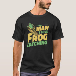 Mensch I Liebe Frosch fangen Bullfrog Kaulquappen T-Shirt