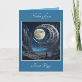 Mensch im Mond (Set 2402-28A #3) Dankeskarte