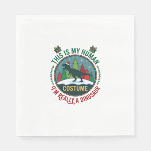 Mensch Kostüm Dinosaurier Weihnachten Santa Hut Ki Serviette