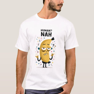 Mensch Nah Lustiger Gelber Alien Charakter Geschen T-Shirt