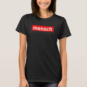 Mensch-Rote Logo Box Jüdisch Jiddisch Gute Ehre T-Shirt