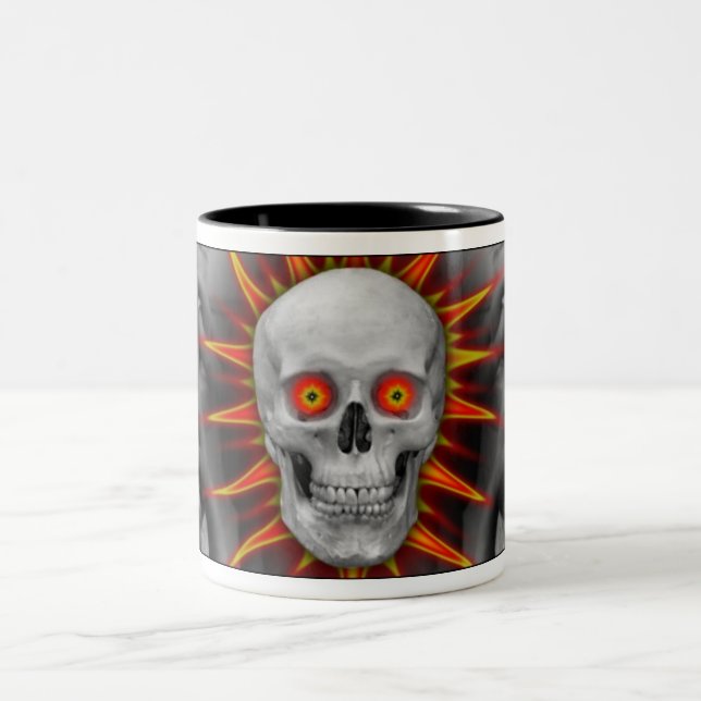 Mensch Unmasked Zweifarbige Tasse (Mittel)