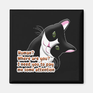 Mensch? Wo bist du? Katze Magnet