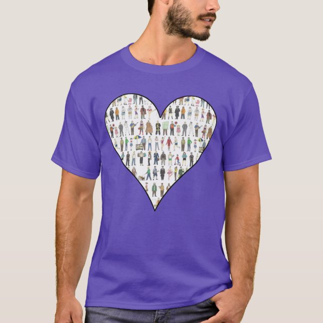 Menschen des New Yorker NYC Menschen Herz T-Shirt (Vorderseite)