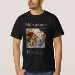 Menschen, die die Marktstraße Marrakesch Marokko l T-Shirt