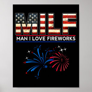 Menschen, die Feuerwerke lieben, lustig amerikanis Poster