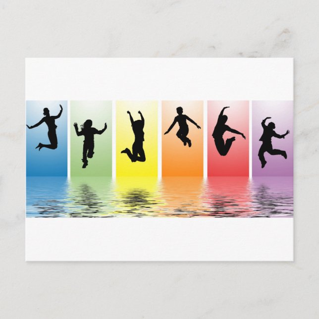 Menschen, die ins Wasser springen Postkarte (Vorderseite)