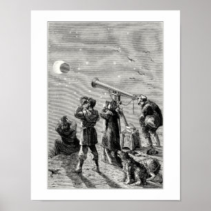 Menschen, die sich eine Sonnenfinsternis ansehen Poster