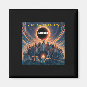 Menschen Eclipse Gles Total Solar Eclipse 2024 Magnet