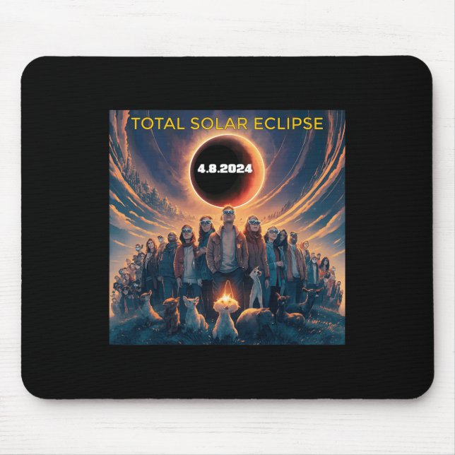 Menschen Eclipse Gles Total Solar Eclipse 2024 Mousepad (Vorne)