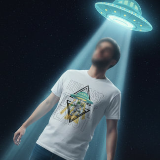 Menschen existieren nicht Funny Geek Ufo Alien Gra T-Shirt