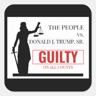 Menschen gegen Trump Guilty Verdikt Quadratischer Aufkleber