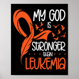 Menschen Gott ist stärker als Leukämie-Bewusstsein Poster